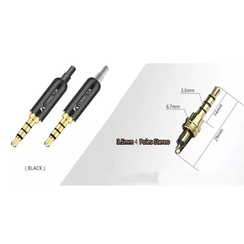 Plug De Audio 3.5mm De Aluminio Alta Calidad 4 Polos 3pzs Ejemplo