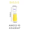 Terminales RV5.5-8 amarillos calibre Medidas