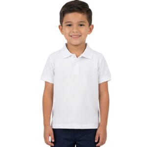 Playera Blanca Escolar Tipo Polo Niño Niña Talla 6