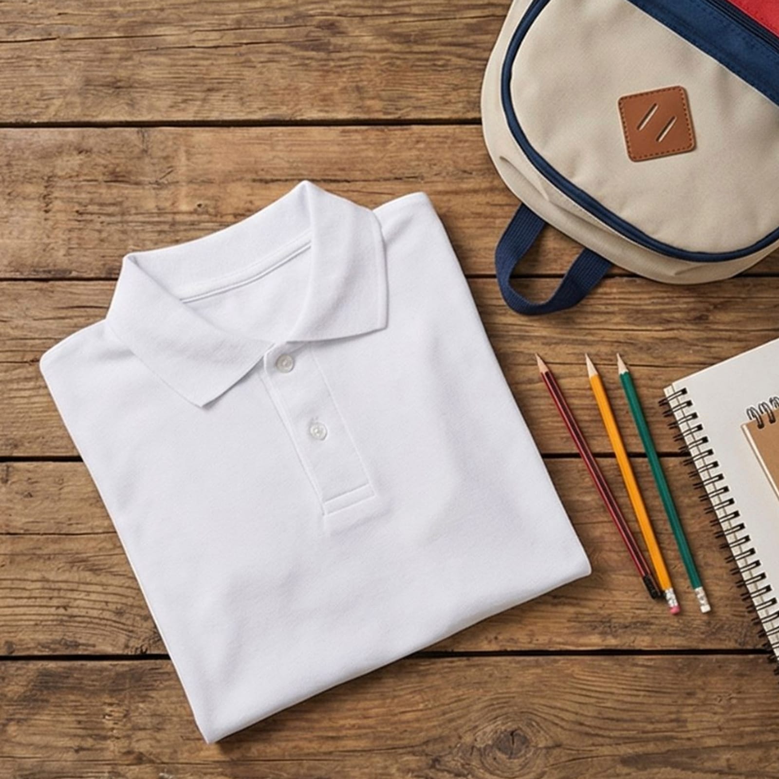 Playera Blanca Escolar Tipo Polo Niño Niña Talla 6 Escuela