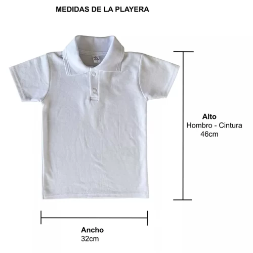 playera escolar talla 6 para niño y niña medidas