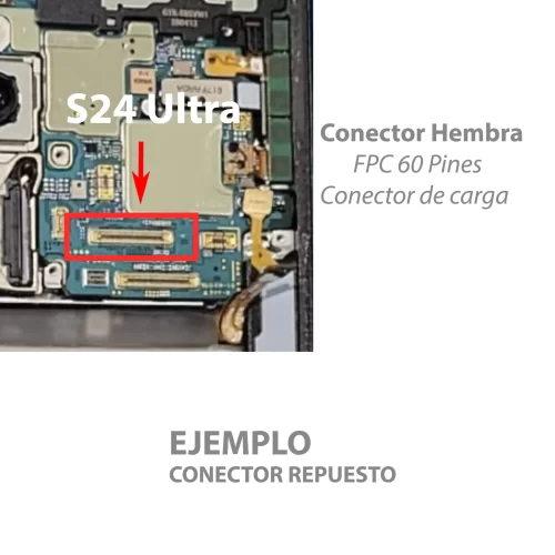 Conector Fpc De Carga Compatible Con Samsung S24 S24 Plus S24 Ultra 60 Pin Ejemplo