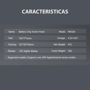 Panel Activador Mechanic Max 20 Para Baterias IP + Android caracteriticas